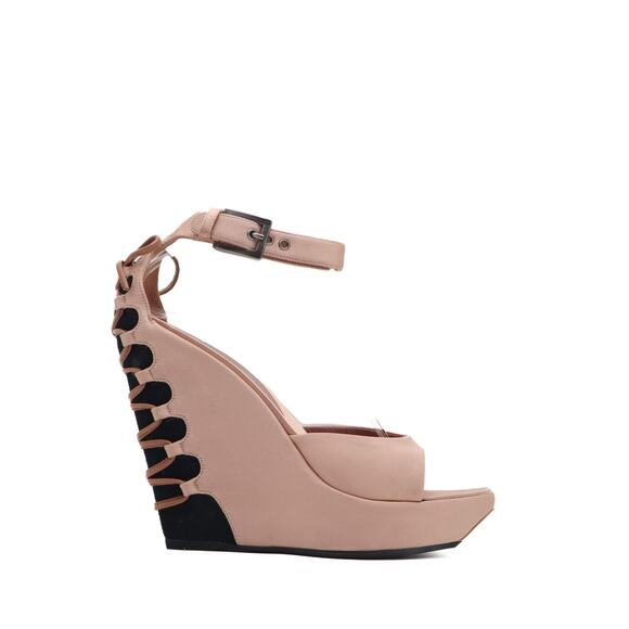 Alaïa Ballerina Coquette Lace Up Ankle Strap Wedges Size 37.5 - Picture 1 of 16